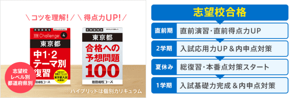 「進研ゼミ中学講座」（ハイブリッドスタイル）入試対策